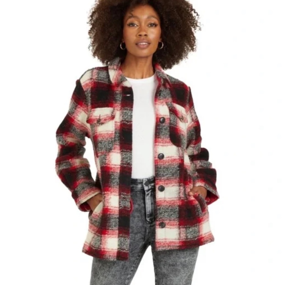 Dear John Long Plaid Jacket Coat Shacket Size Small